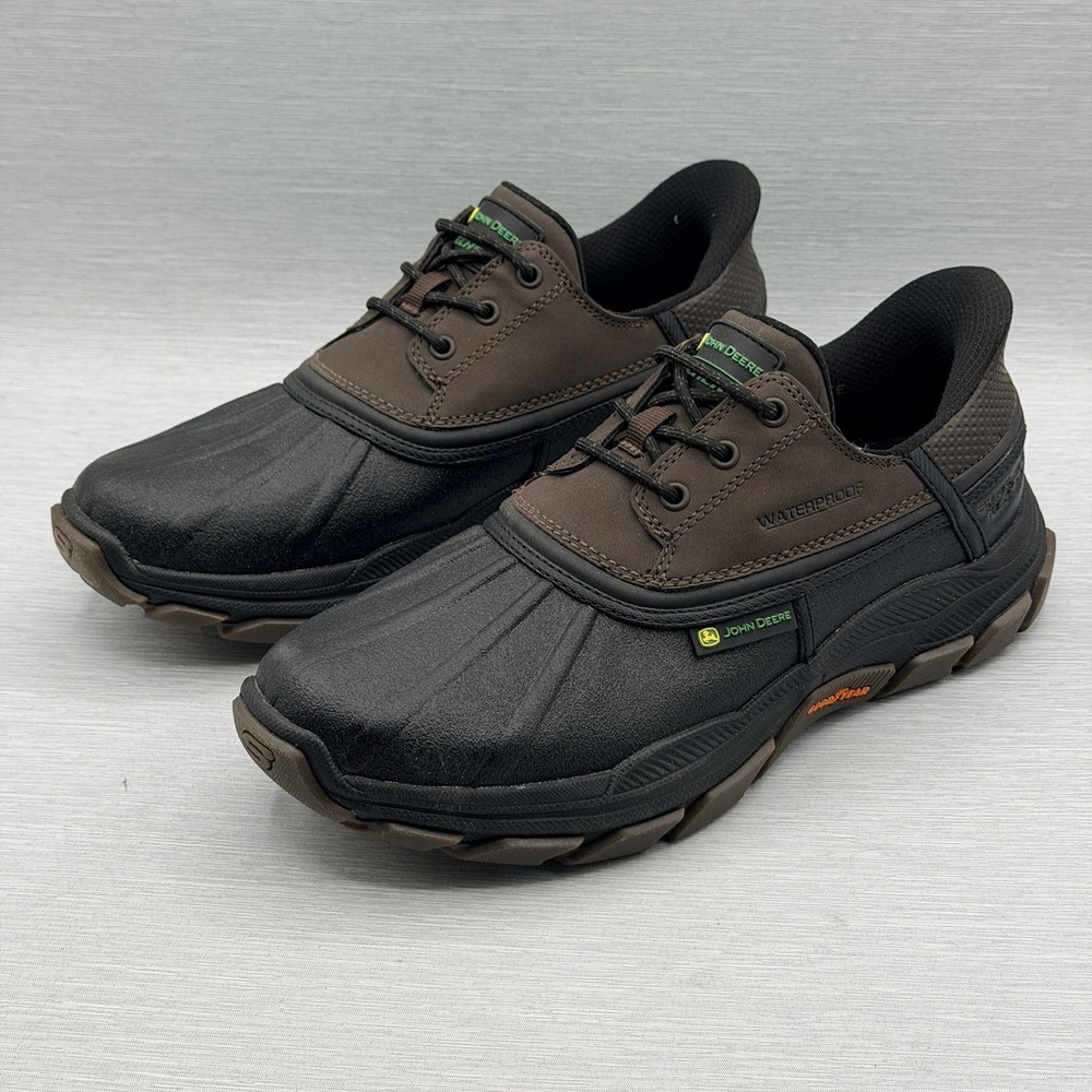 Skechers Slip Ins Men's 8 Shoes Brown John Deere Respected Swamper Waterproof